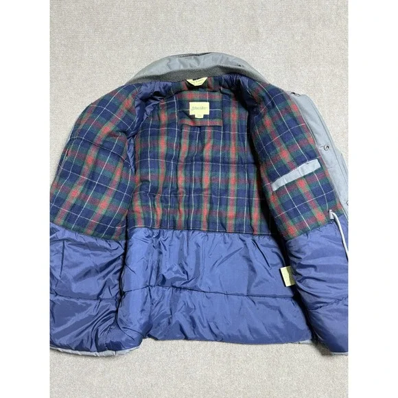 Vintage St. John's Bay Jacket Mens Large Gray Plaid Lined
